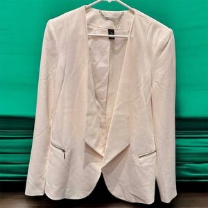 White House Black Market Cream Blazer with Silver Accents size 10